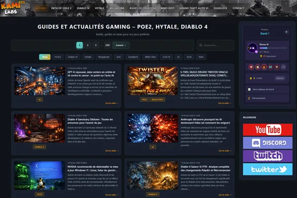 Kami Labs plateforme gaming
